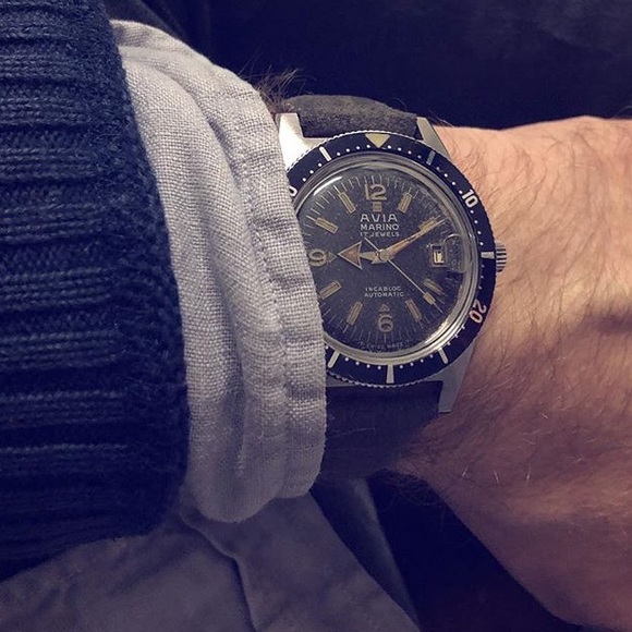 vintage Swiss made 1968 Avia Marino diver watch - Picture 5 of 8